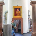 Tony in the Fürst Löwenstein winery. Portrait is of Prince Carl Friedrich zu Löwenstein, who died in a racing championship in 2010.